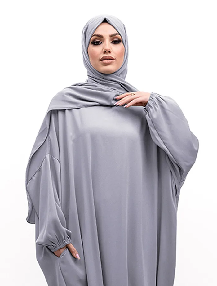 Blue Instant Hijab Abaya